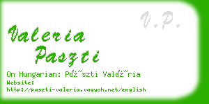 valeria paszti business card